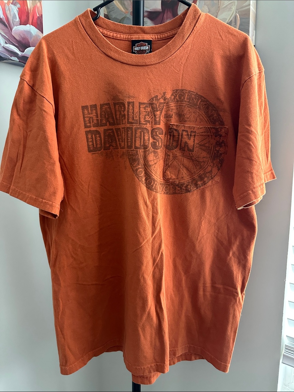 Harley-Davidson Orange Crewneck Short Sleeve Logo Tee